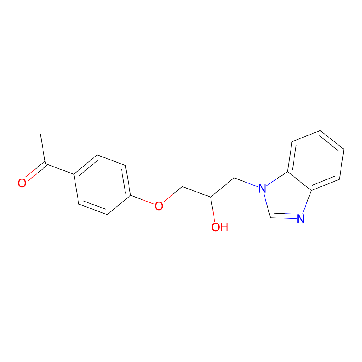 1-Acetyl-4-(3-benzimidazolyl-2-hydroxypropoxy)benzene molecular structure, CAS 439141-11-4