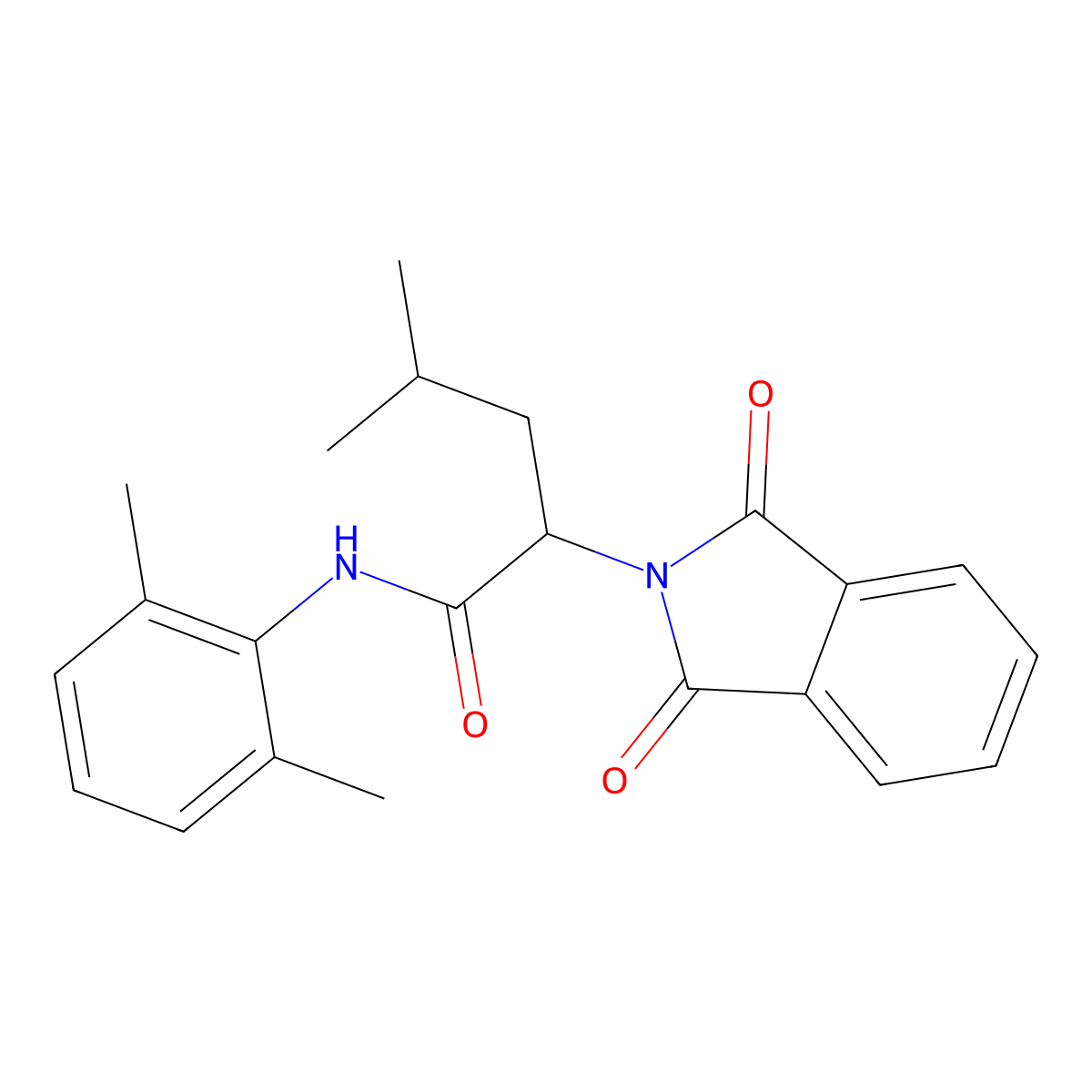N-(2,6-dimethylphenyl)-2-(1,3-dioxo-1,3-dihydro-2H-isoindol-2-yl)-4-methylpentanamide molecular structure, CAS 439141-83-0