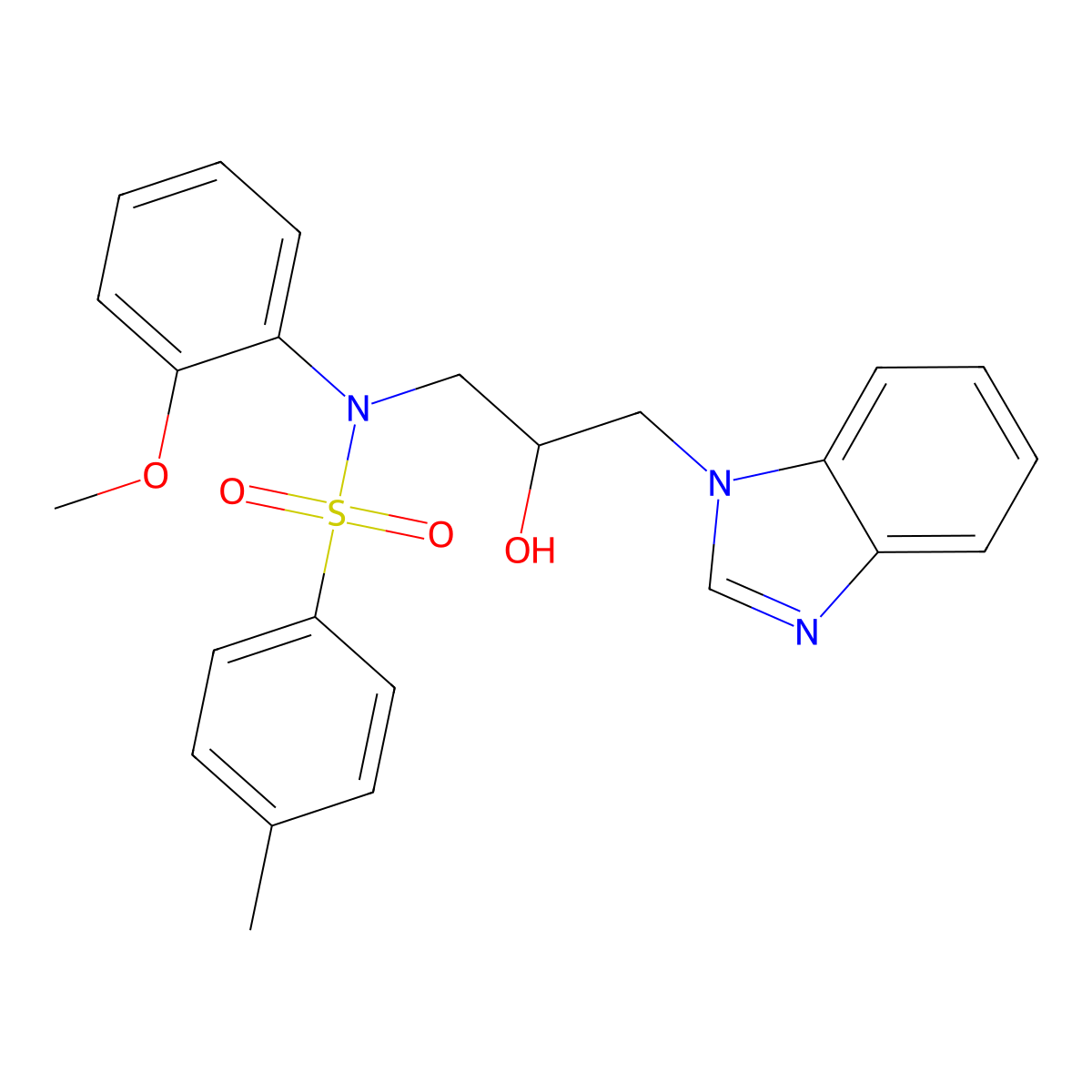 N-[3-(1H-benzimidazol-1-yl)-2-hydroxypropyl]-N-(2-methoxyphenyl)-4-methylbenzenesulfonamide molecular structure, CAS 439142-17-3