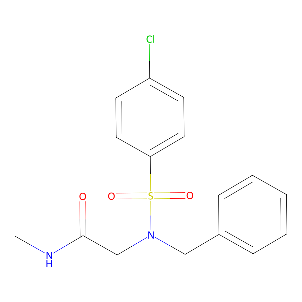 2-[Benzyl-(4-chloro-benzenesulfonyl)-amino]-N-methyl-acetamide molecular structure, CAS 439142-46-8