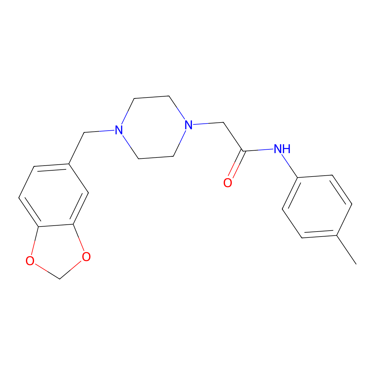 2-[4-(1,3-benzodioxol-5-ylmethyl)piperazin-1-yl]-N-(4-methylphenyl)acetamide molecular structure, CAS 439142-93-5