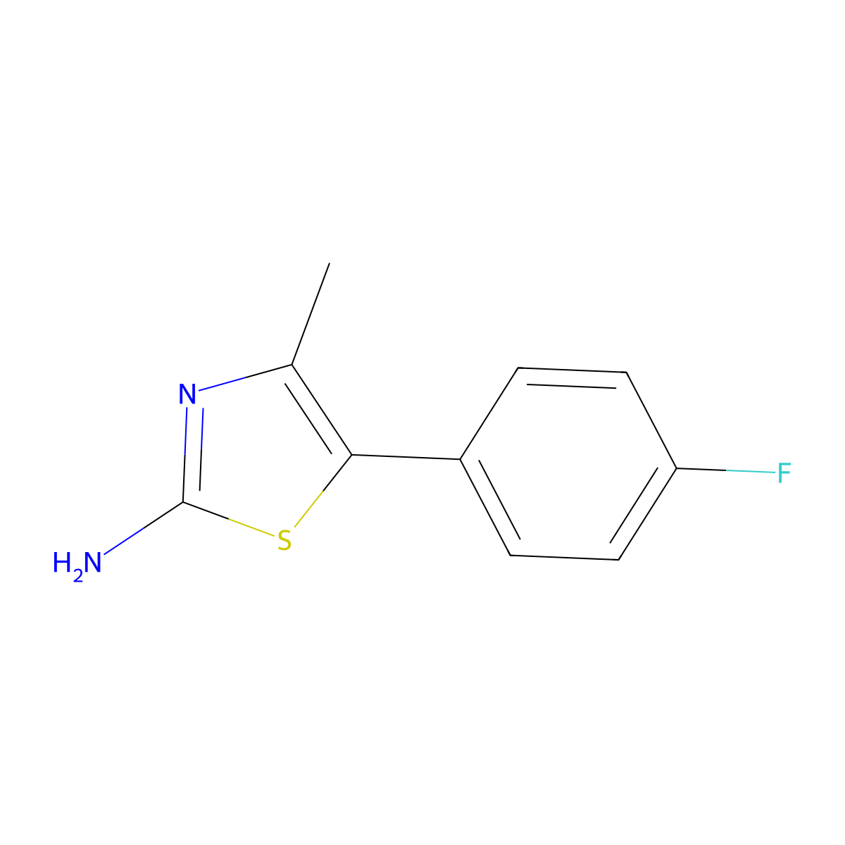 5-(4-Fluorophenyl)-4-methyl-2-thiazolamine molecular structure, CAS 439145-99-0