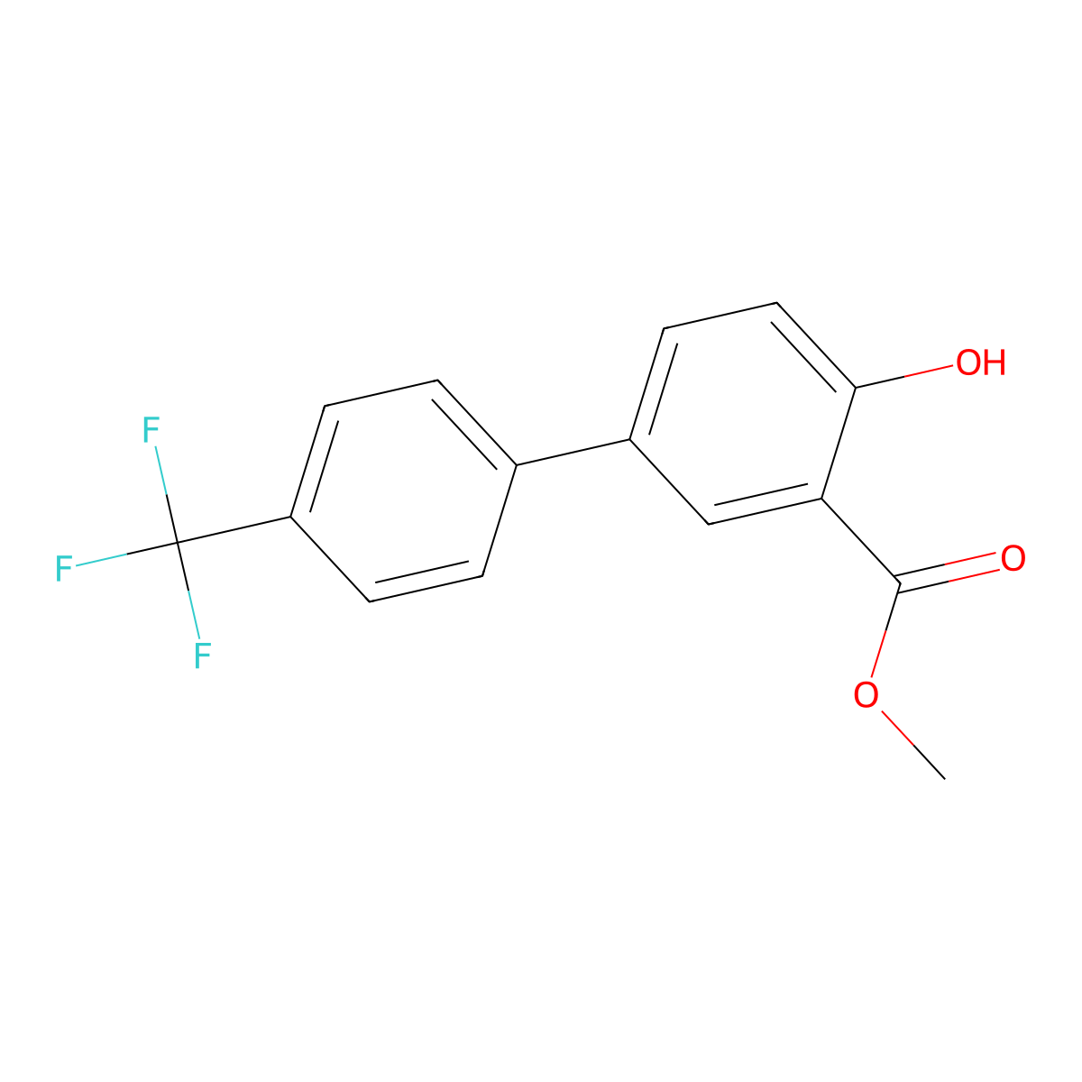 Methyl 4-hydroxy-4'-(trifluoromethyl)-[1,1'-biphenyl]-3-carboxylate molecular structure, CAS 439146-17-5