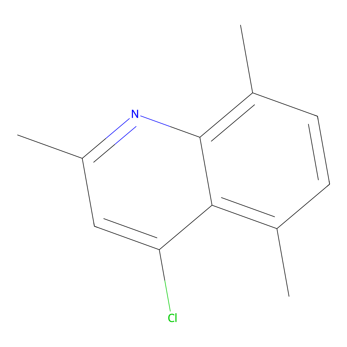 4-Chloro-2,5,8-trimethylquinoline molecular structure, CAS 439147-95-2