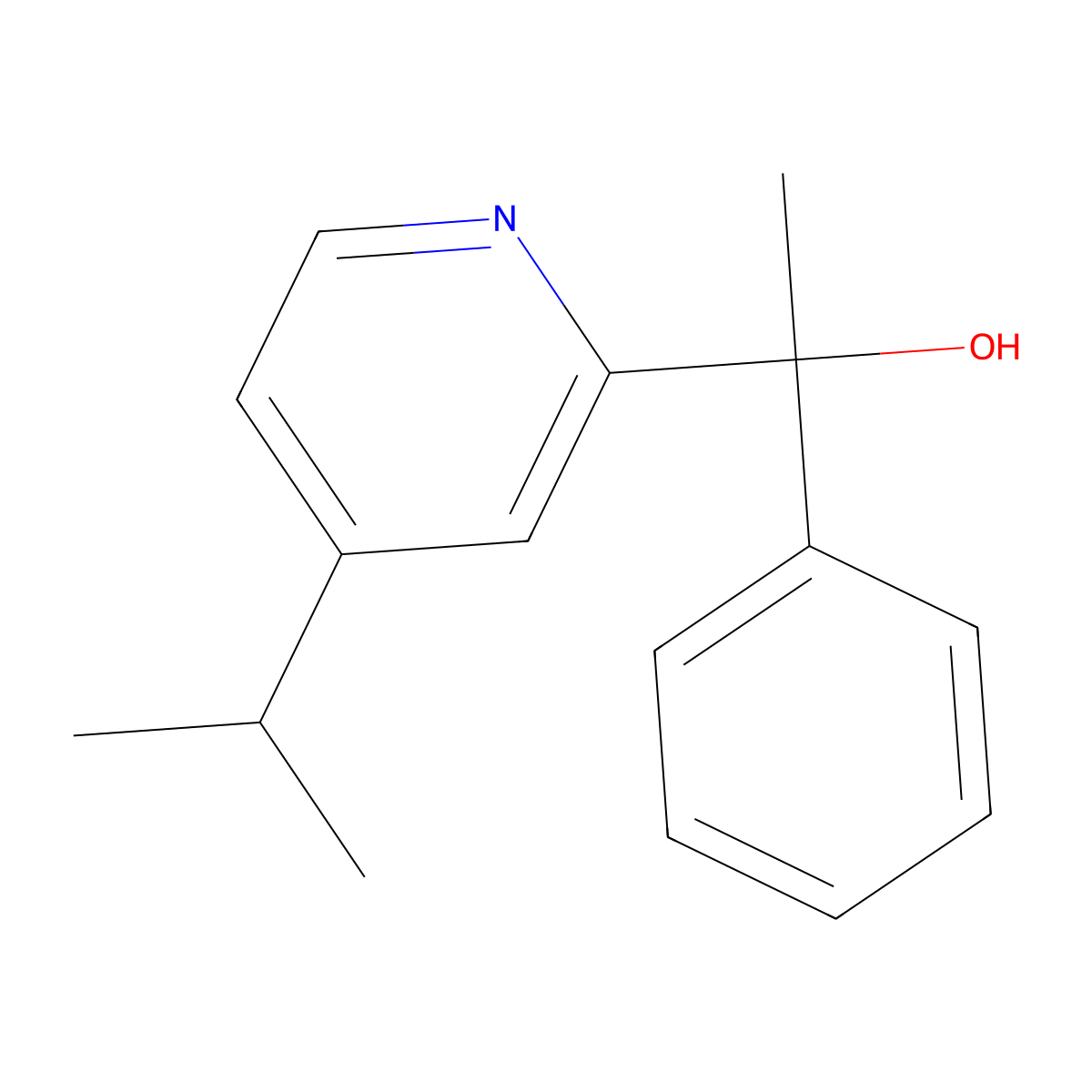 1-Phenyl-1-[4-(propan-2-yl)pyridin-2-yl]ethan-1-ol molecular structure, CAS 439148-04-6