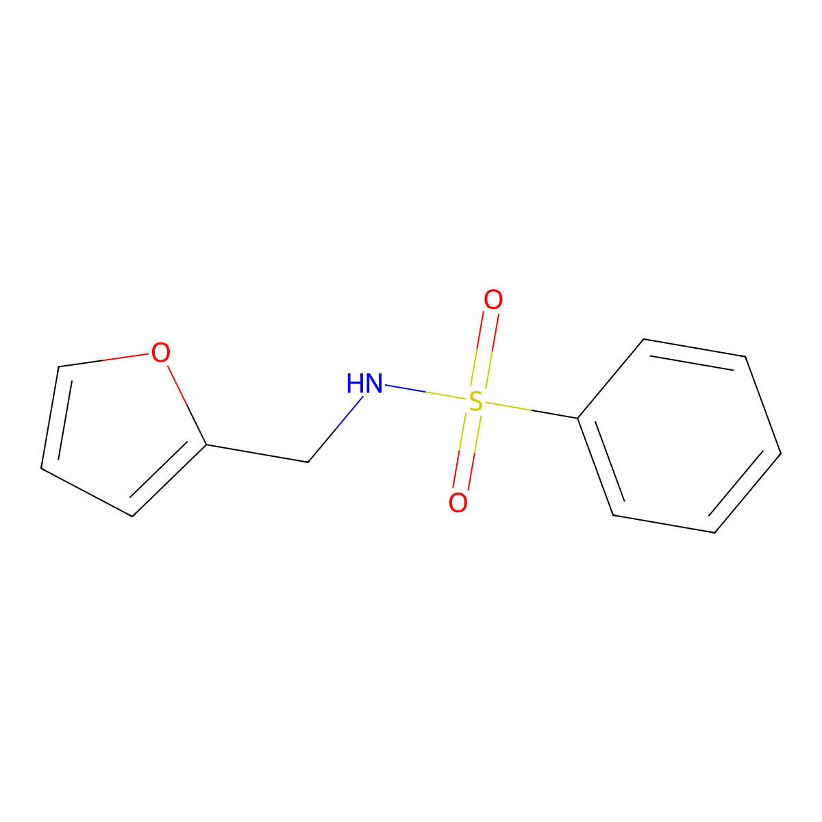 N-[(furan-2-yl)methyl]benzenesulfonamide molecular structure, CAS 4392-53-4