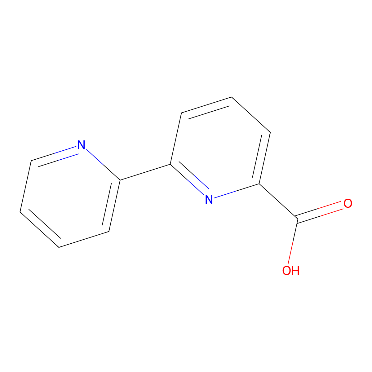 2,2'-Bipyridine-6-carboxylic acid molecular structure, CAS 4392-87-4