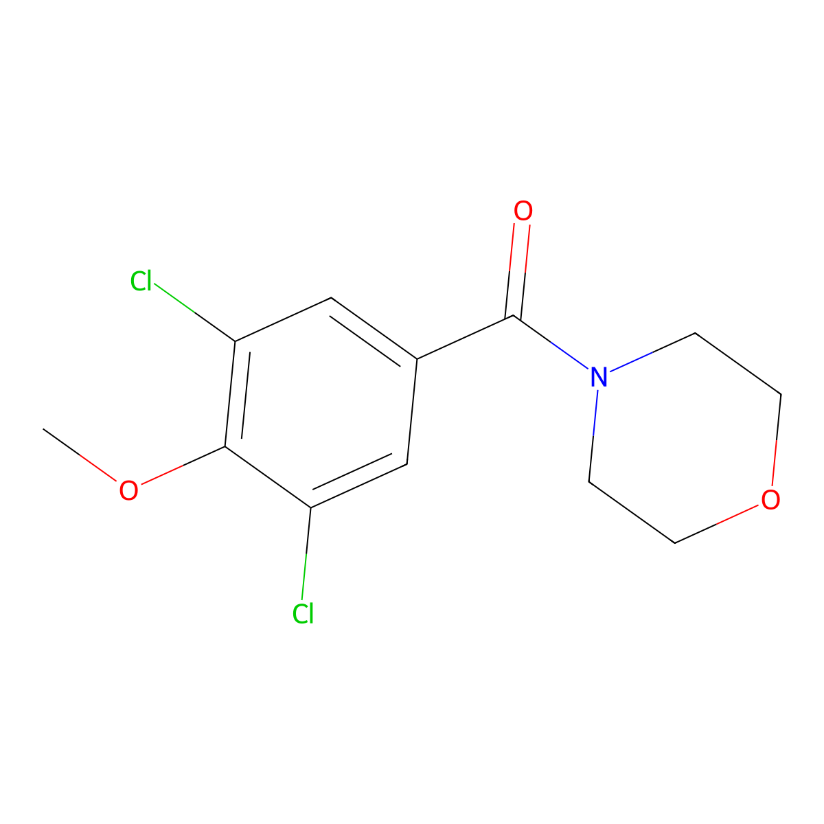 (3,5-Dichloro-4-methoxyphenyl)(morpholino)methanone molecular structure, CAS 439214-08-1