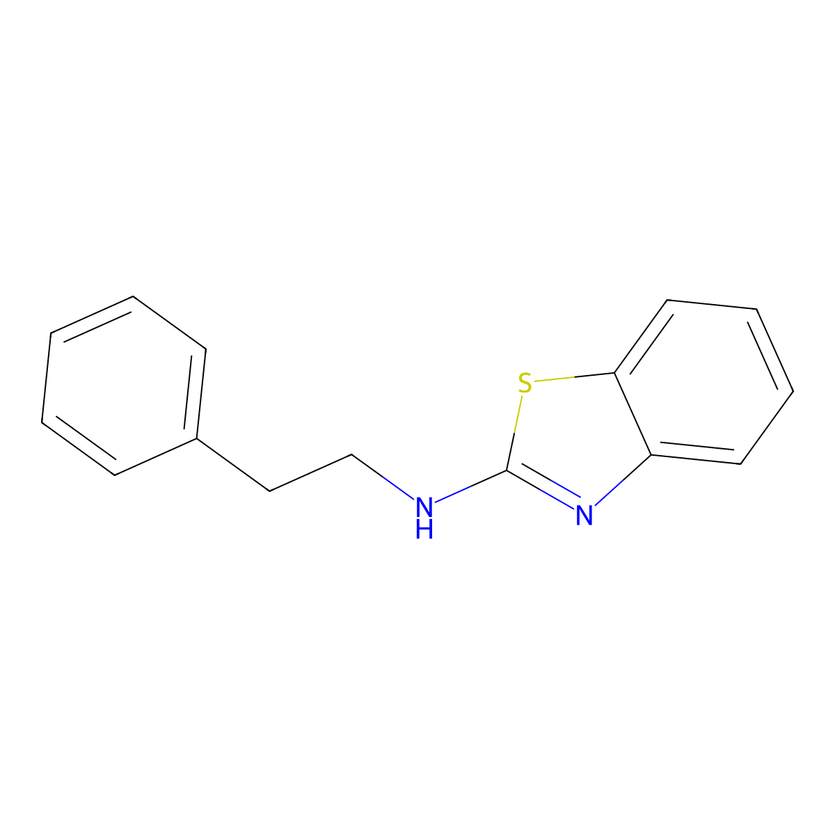 N-(2-Phenylethyl)-2-benzothiazolamine molecular structure, CAS 439215-15-3