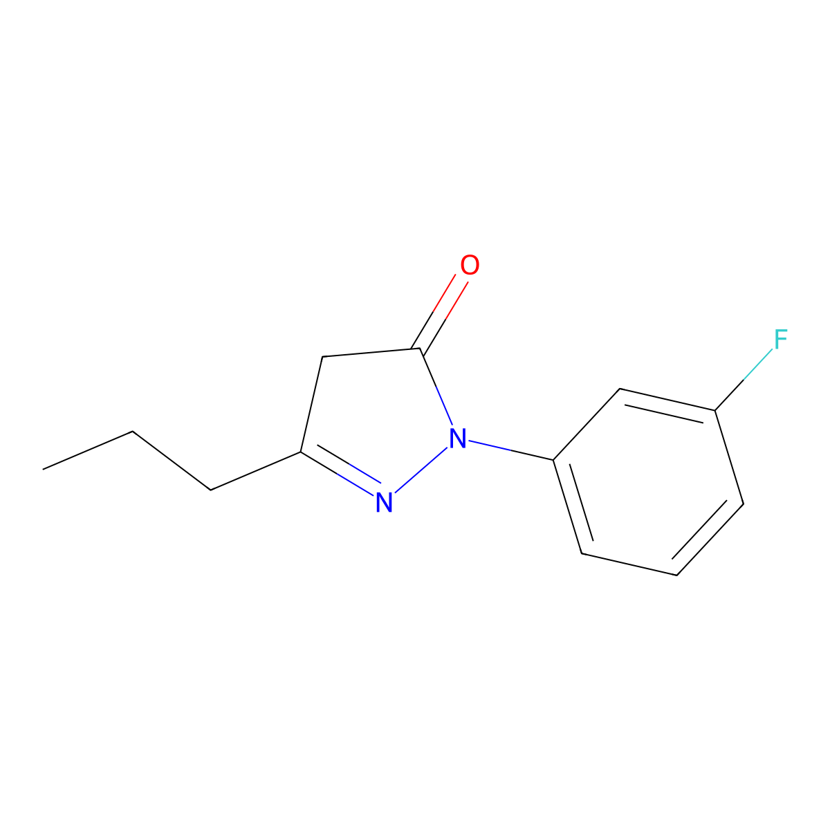 1-(3-Fluorophenyl)-3-propyl-4,5-dihydro-1H-pyrazol-5-one molecular structure, CAS 439289-90-4