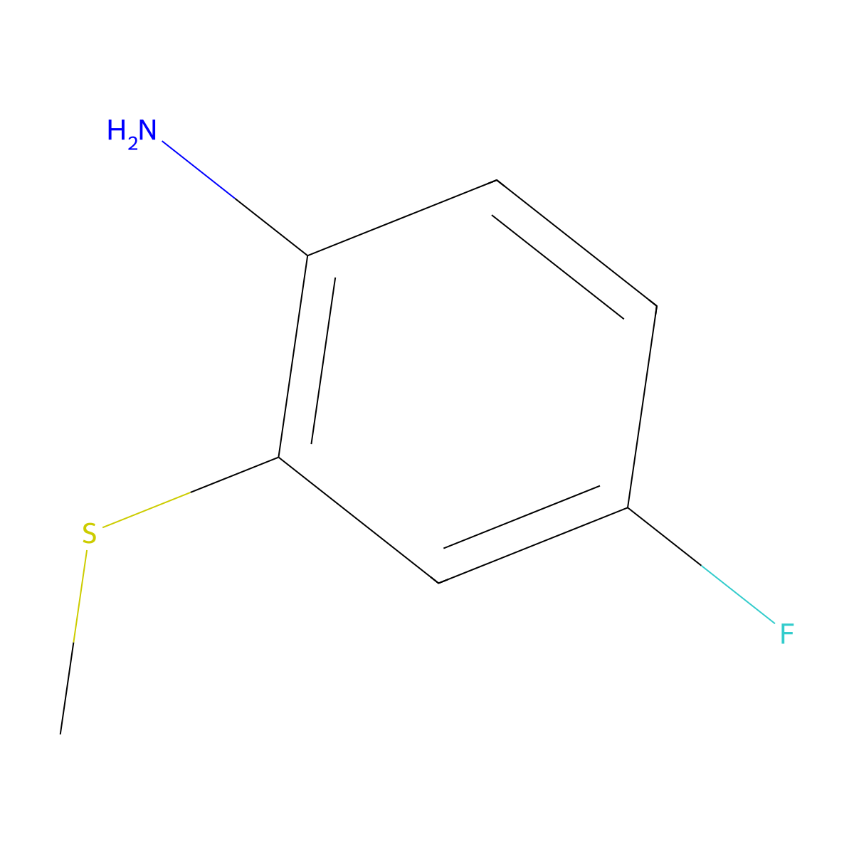 4-Fluoro-2-(methylsulfanyl)aniline molecular structure, CAS 439291-57-3