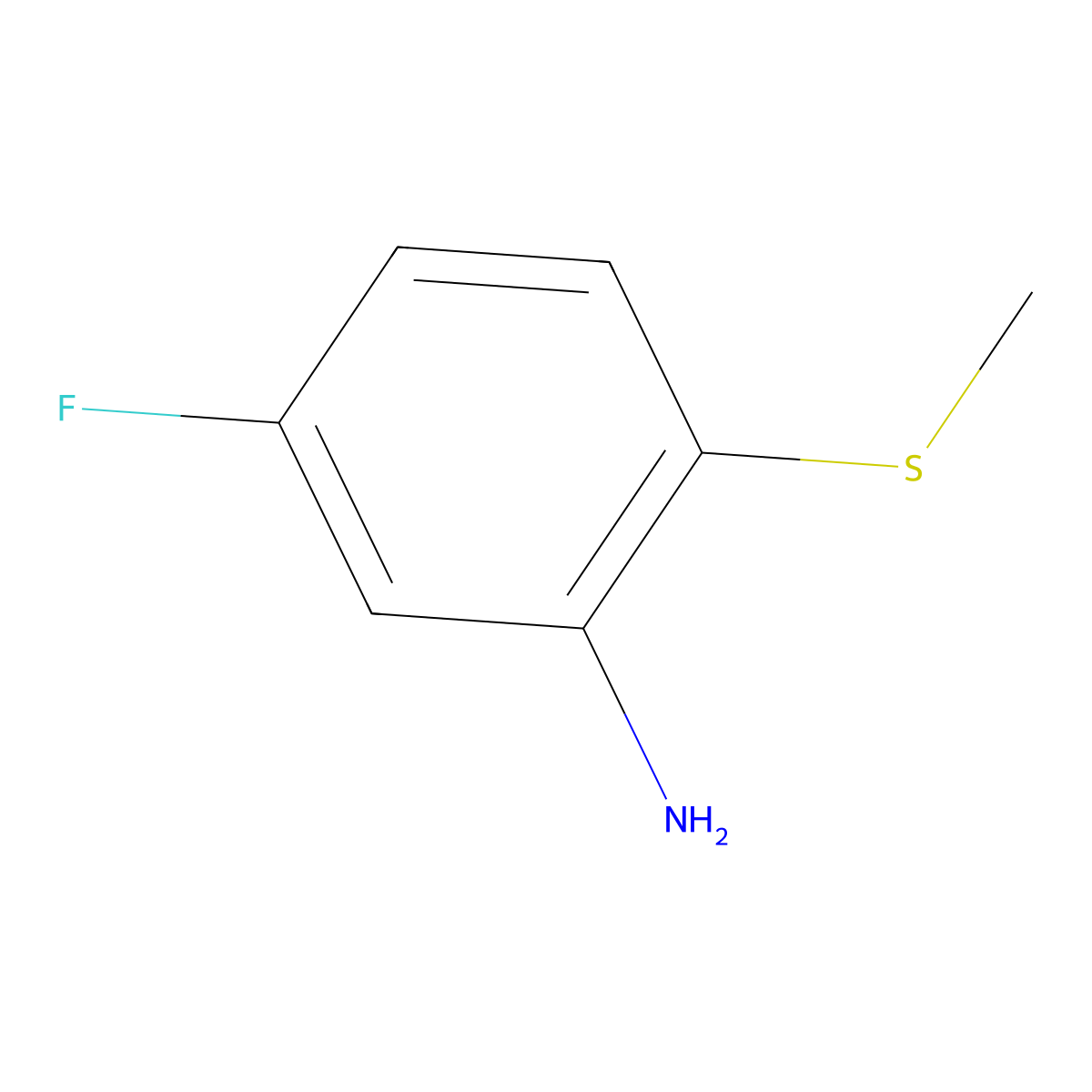 5-Fluoro-2-(methylthio)aniline molecular structure, CAS 439291-60-8