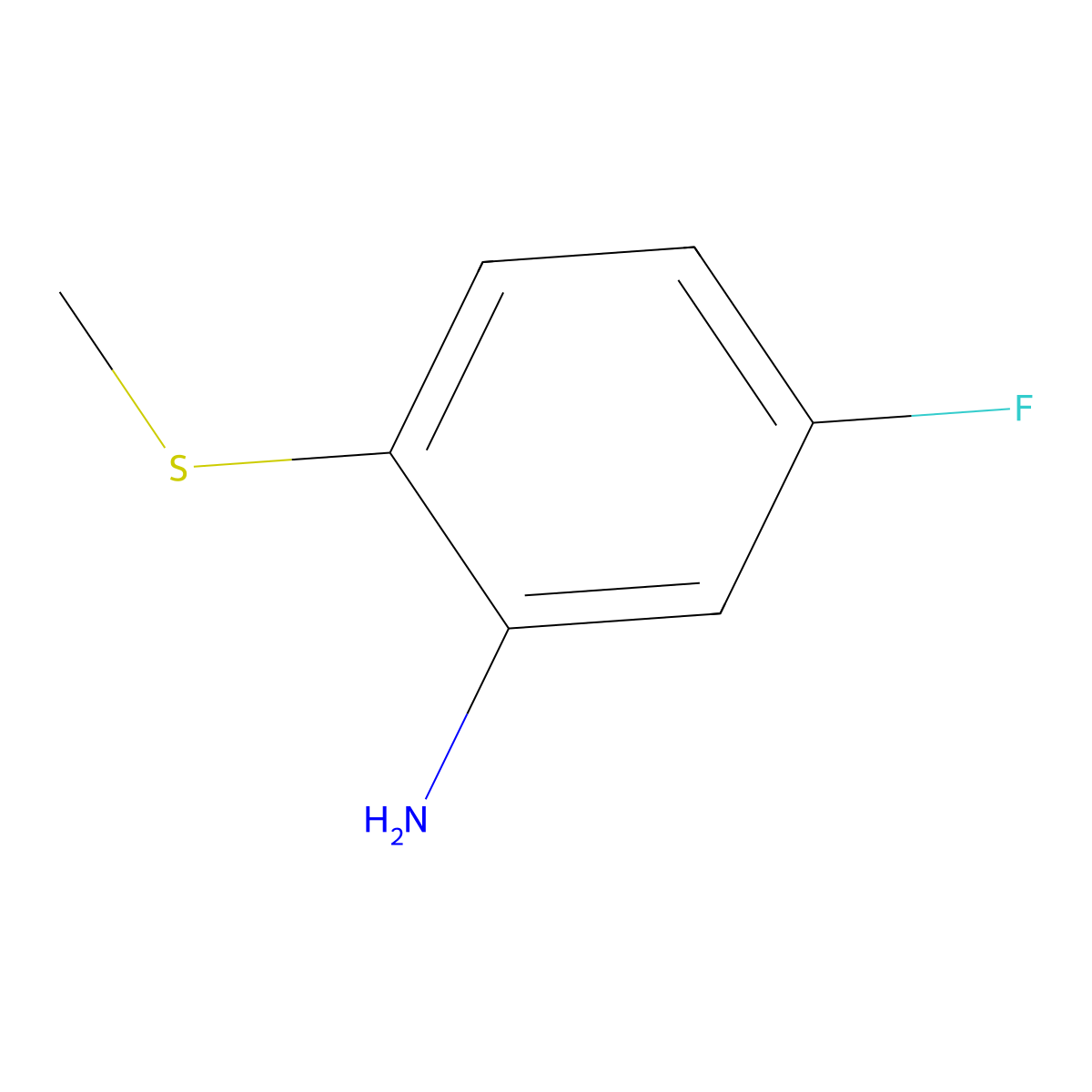 5-Fluoro-2-(methylthio)aniline molecular structure, CAS 439291-60-8
