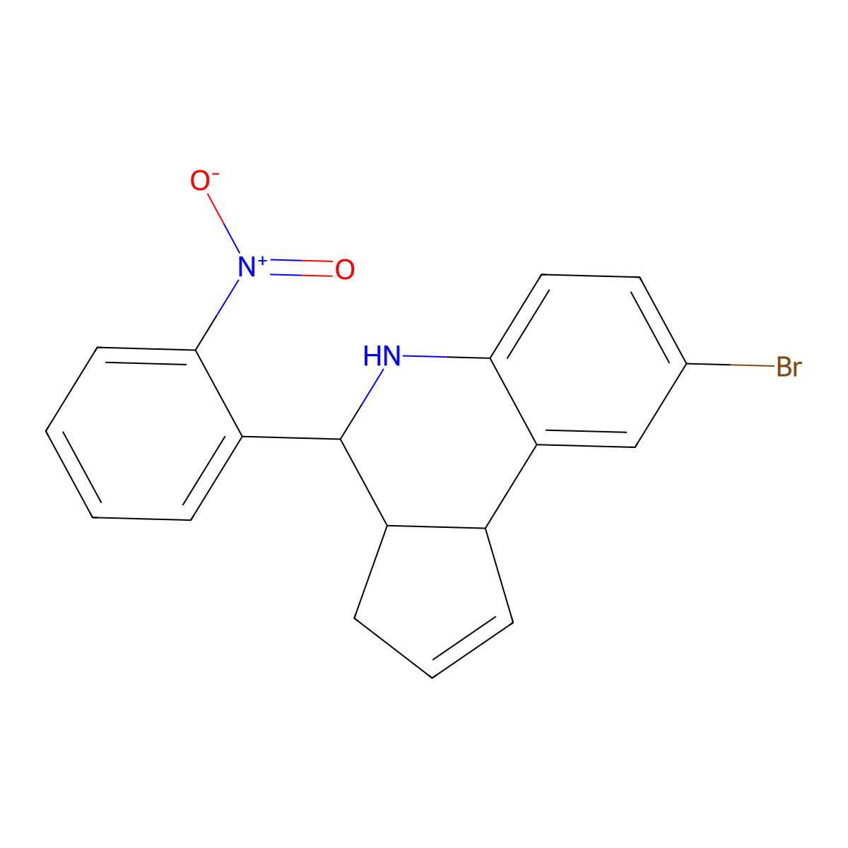8-bromo-4-(2-nitrophenyl)-3a,4,5,9b-tetrahydro-3H-cyclopenta[c]quinoline molecular structure, CAS 439294-92-5
