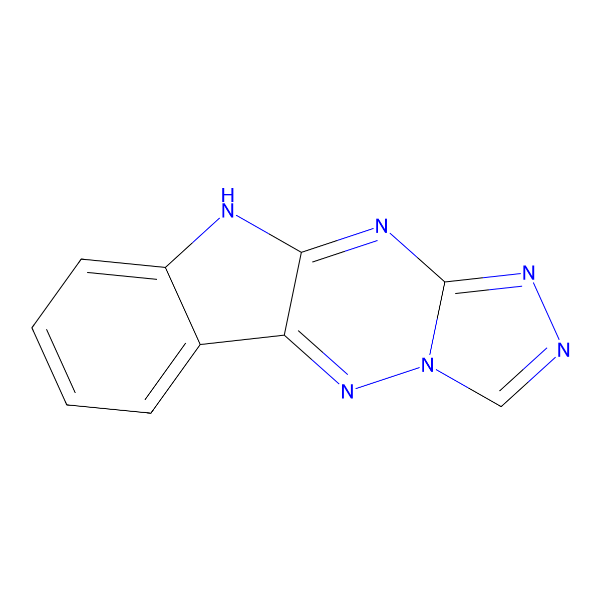 10H-[1,2,4]triazolo[4',3':2,3][1,2,4]triazino[5,6-b]indole molecular structure, CAS 4393-38-8