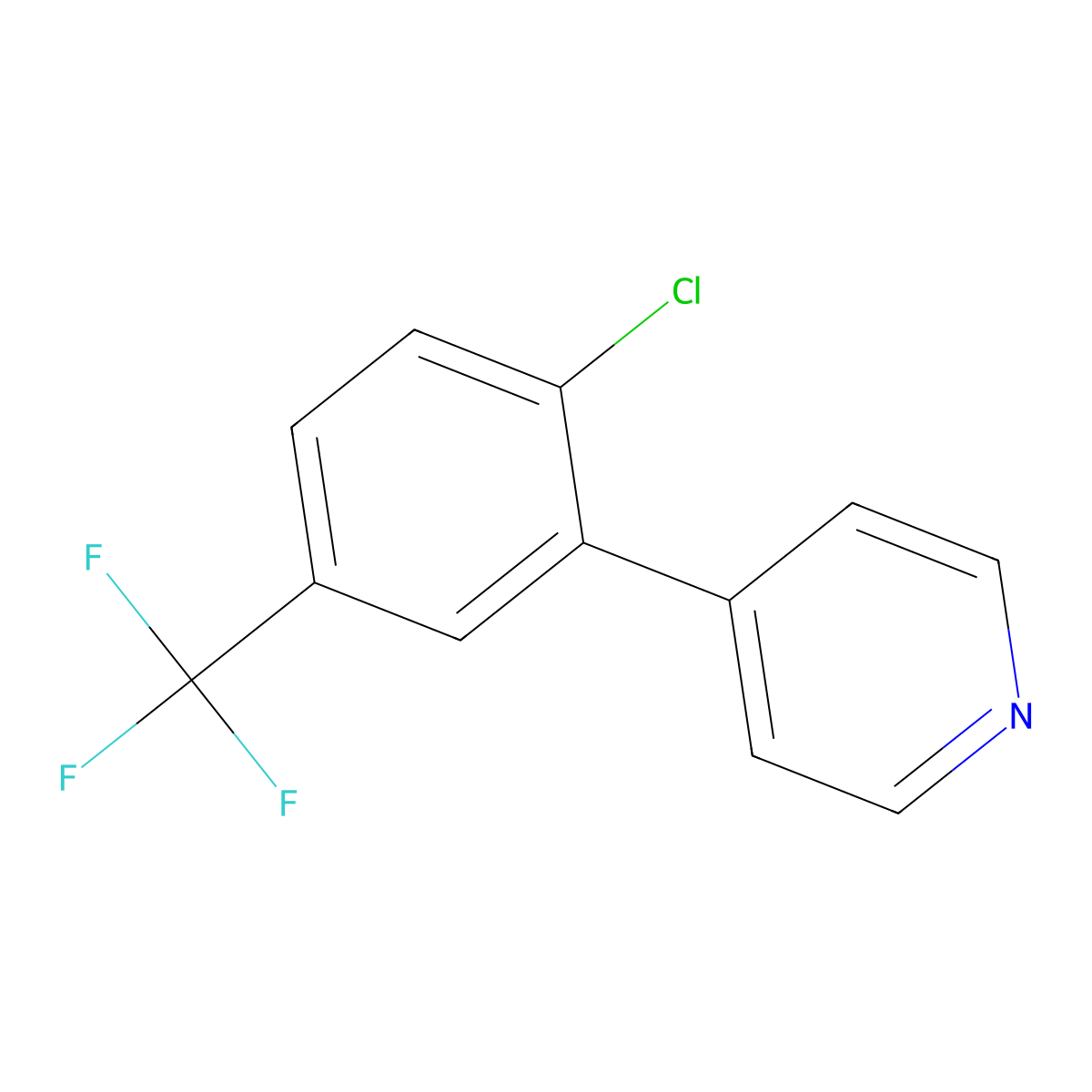 4-[2-Chloro-5-(trifluoromethyl)phenyl]pyridine molecular structure, CAS 4393-93-5