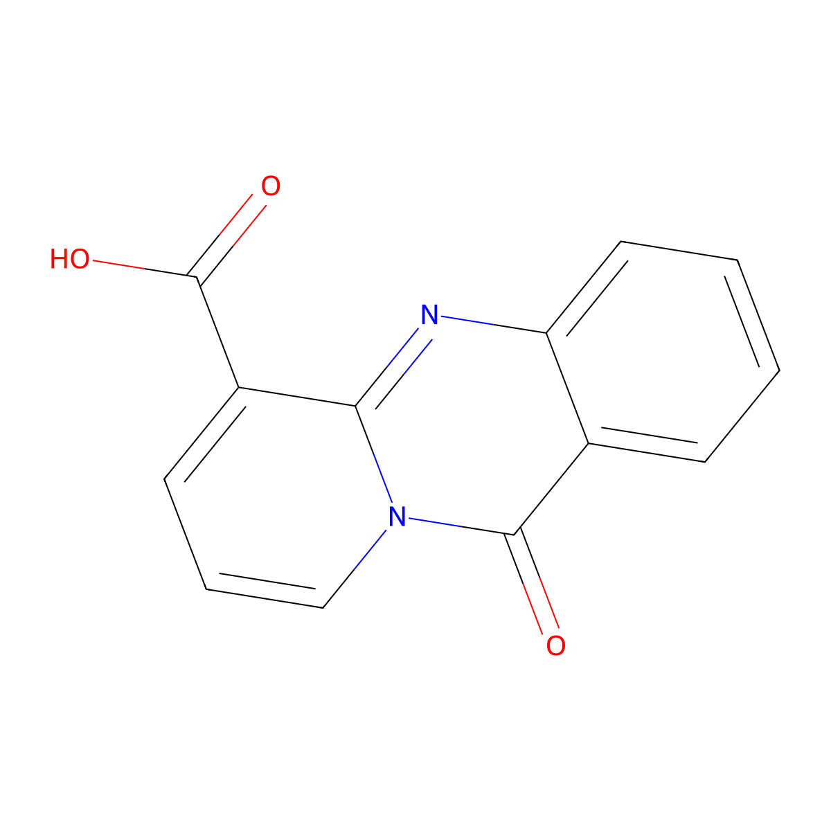 11-Oxo-11H-pyrido[2,1-b]quinazoline-6-carboxylic acid molecular structure, CAS 4393-98-0