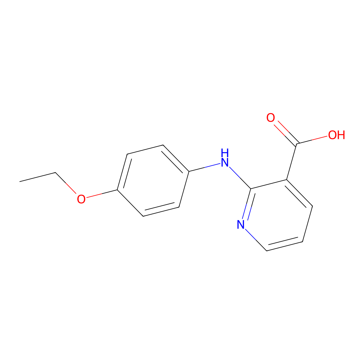 2-((4-Ethoxyphenyl)amino)pyridine-3-carboxylic acid molecular structure, CAS 4394-10-9