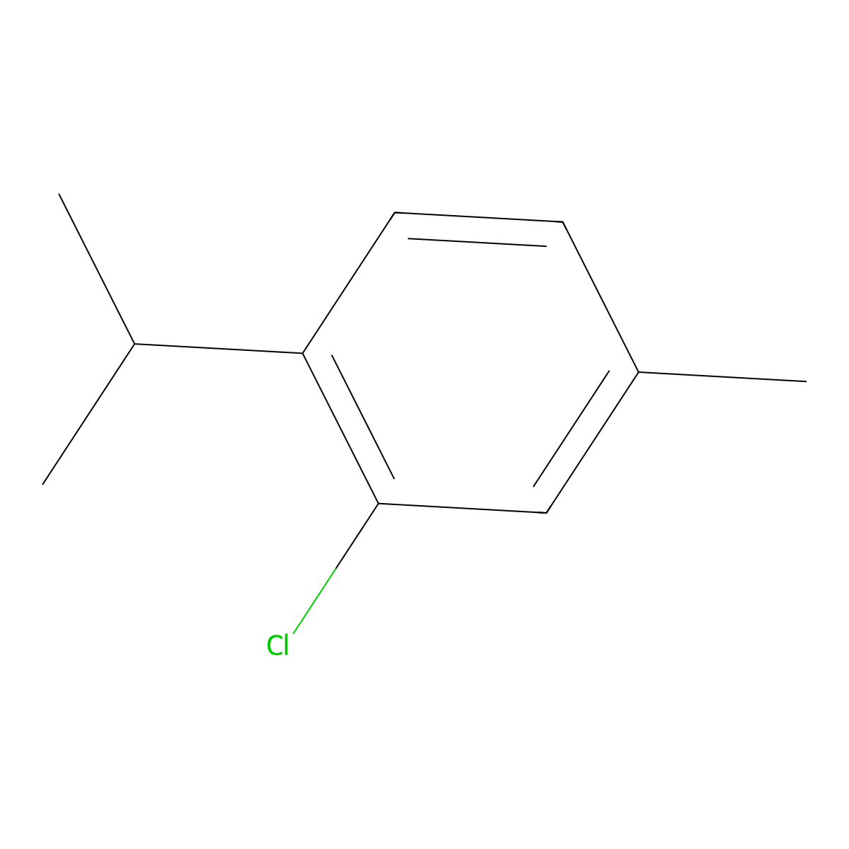 p-Cymene, 3-chloro- molecular structure, CAS 4395-80-6