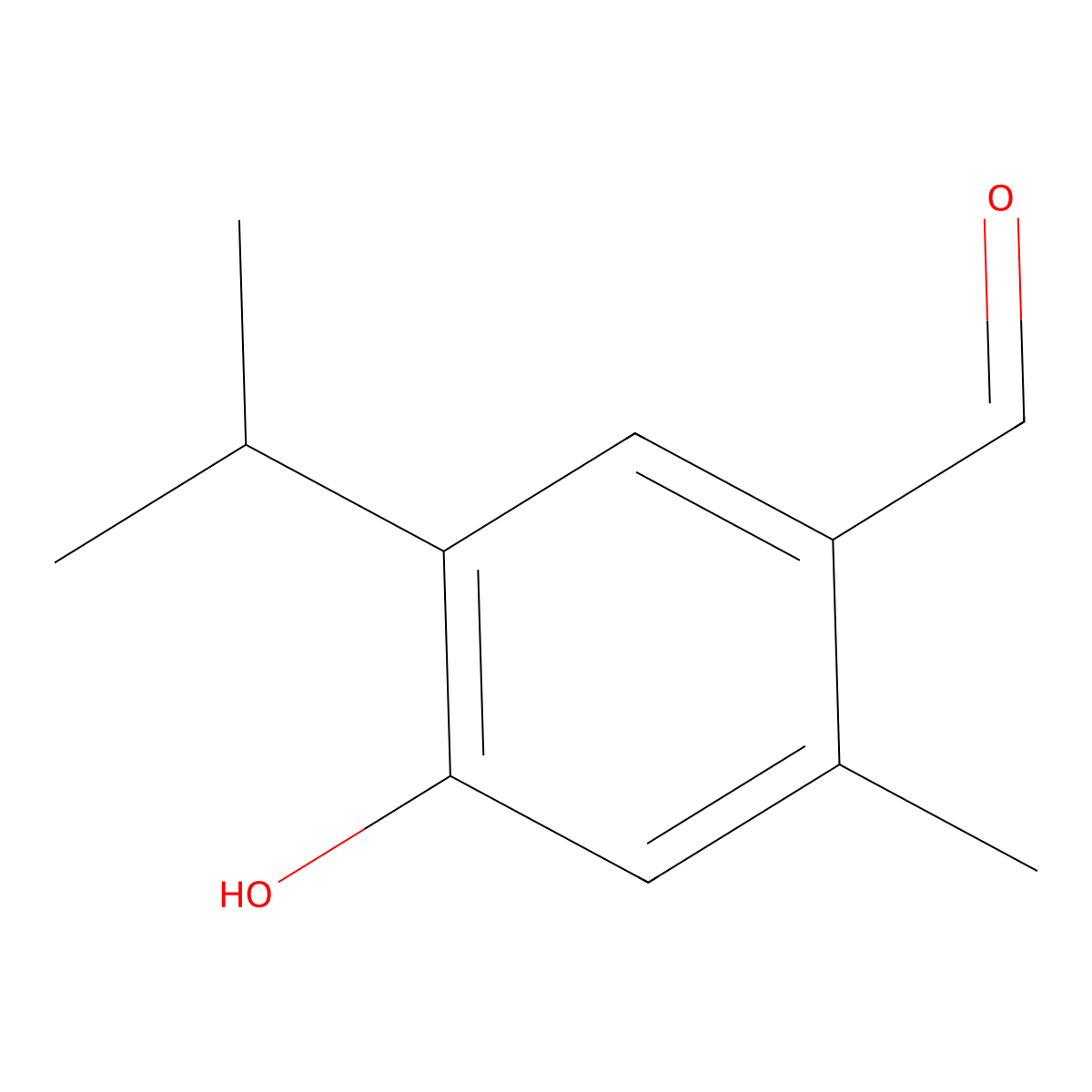 4-Hydroxy-5-isopropyl-2-methylbenzaldehyde molecular structure, CAS 4395-91-9