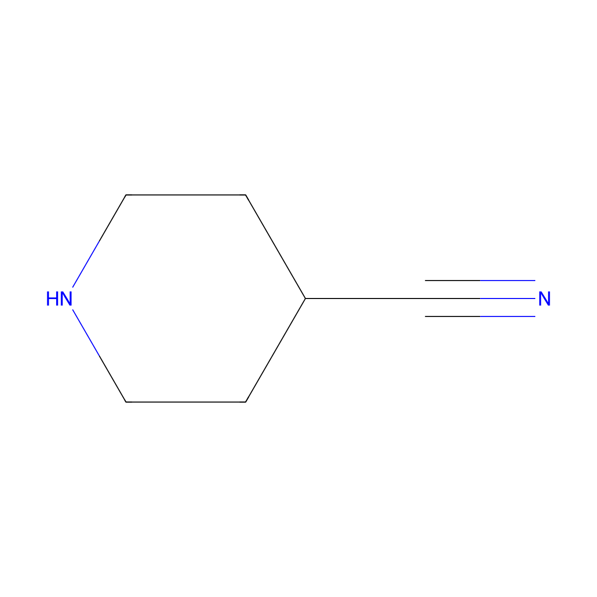 4-Cyanopiperidine molecular structure, CAS 4395-98-6
