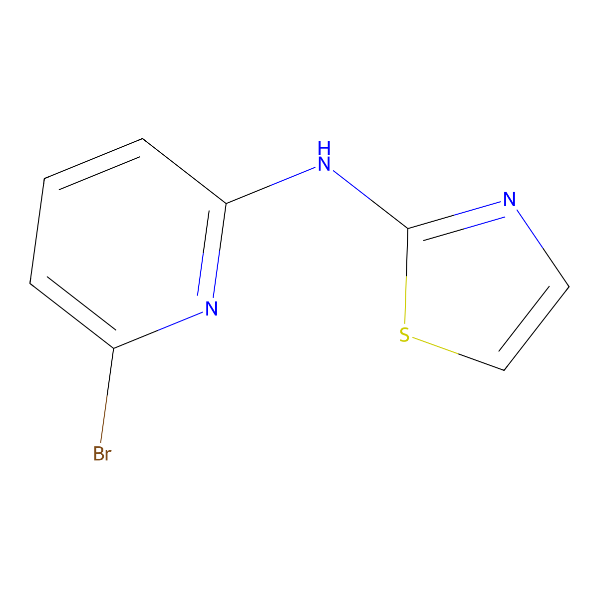 6-Bromo-N-(2-thiazolyl)pyridin-2-amine molecular structure, CAS 439578-84-4