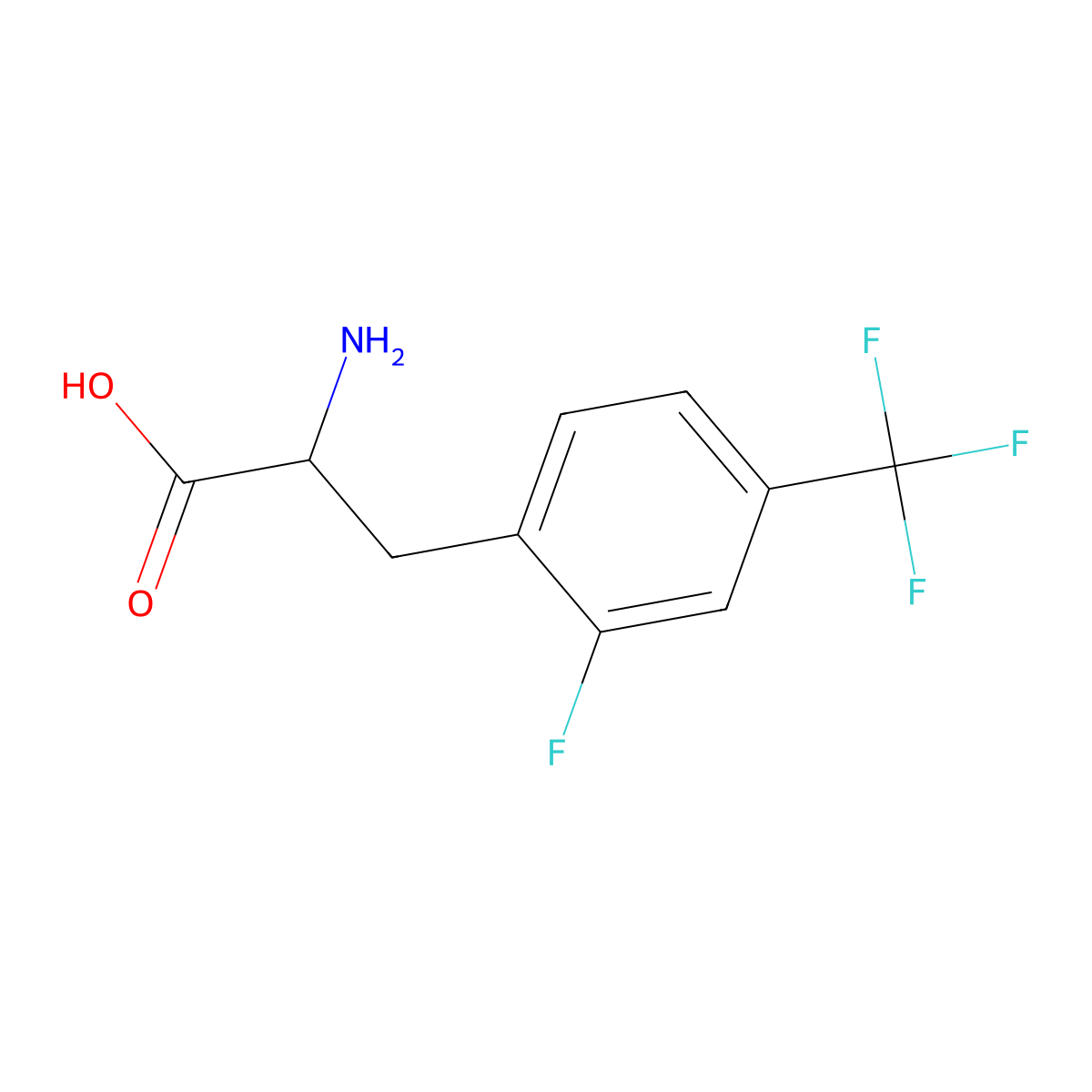 2-amino-3-[2-fluoro-4-(trifluoromethyl)phenyl]propanoic Acid molecular structure, CAS 439587-15-2