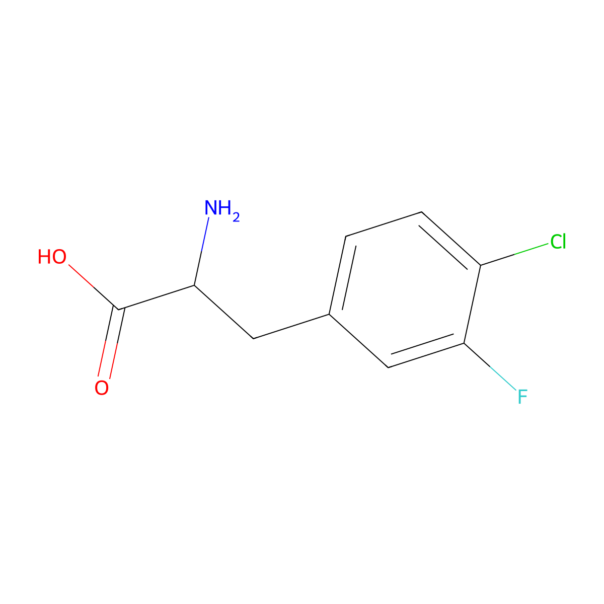 4-Chloro-3-fluoro-DL-phenylalanine molecular structure, CAS 439587-16-3