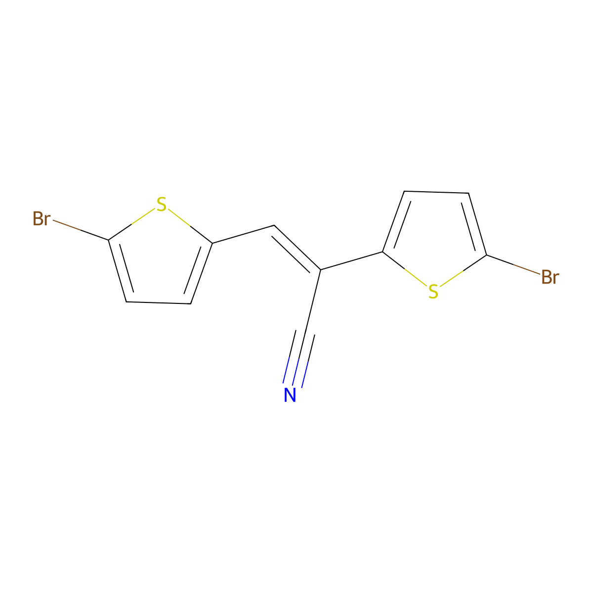 (e)-2,3-Bis(5-bromothiophen-2-yl)acrylonitrile molecular structure, CAS 439588-79-1