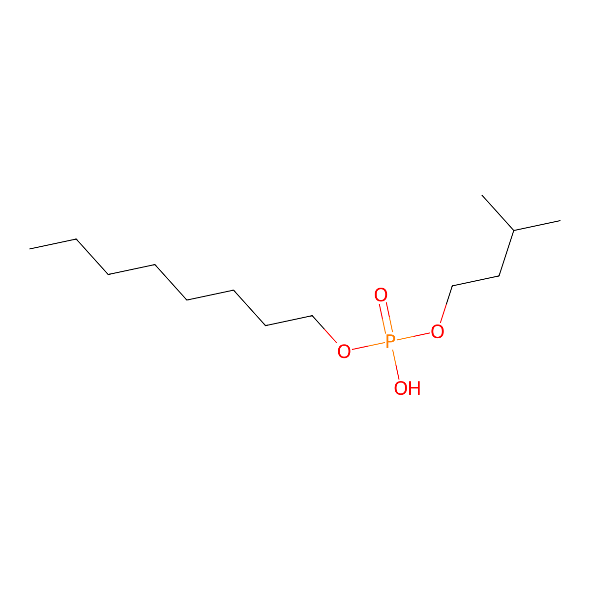 Phosphoric acid, mono(3-methylbutyl) monooctyl ester molecular structure, CAS 4396-06-9