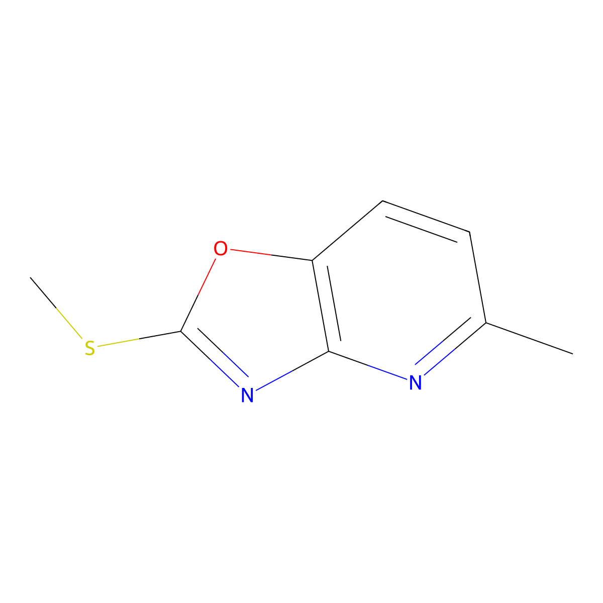 5-Methyl-2-(methylthio)[1,3]oxazolo[4,5-b]pyridine molecular structure, CAS 439608-32-9