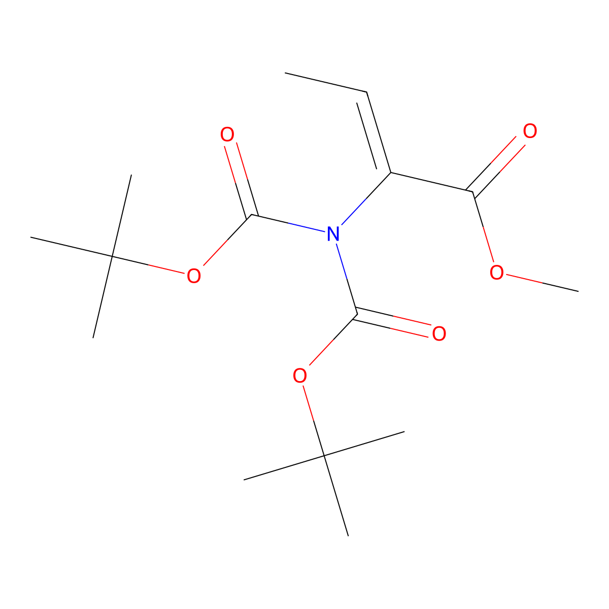Methyl 2-{bis[(tert-butoxy)carbonyl]amino}but-2-enoate molecular structure, CAS 439612-05-2