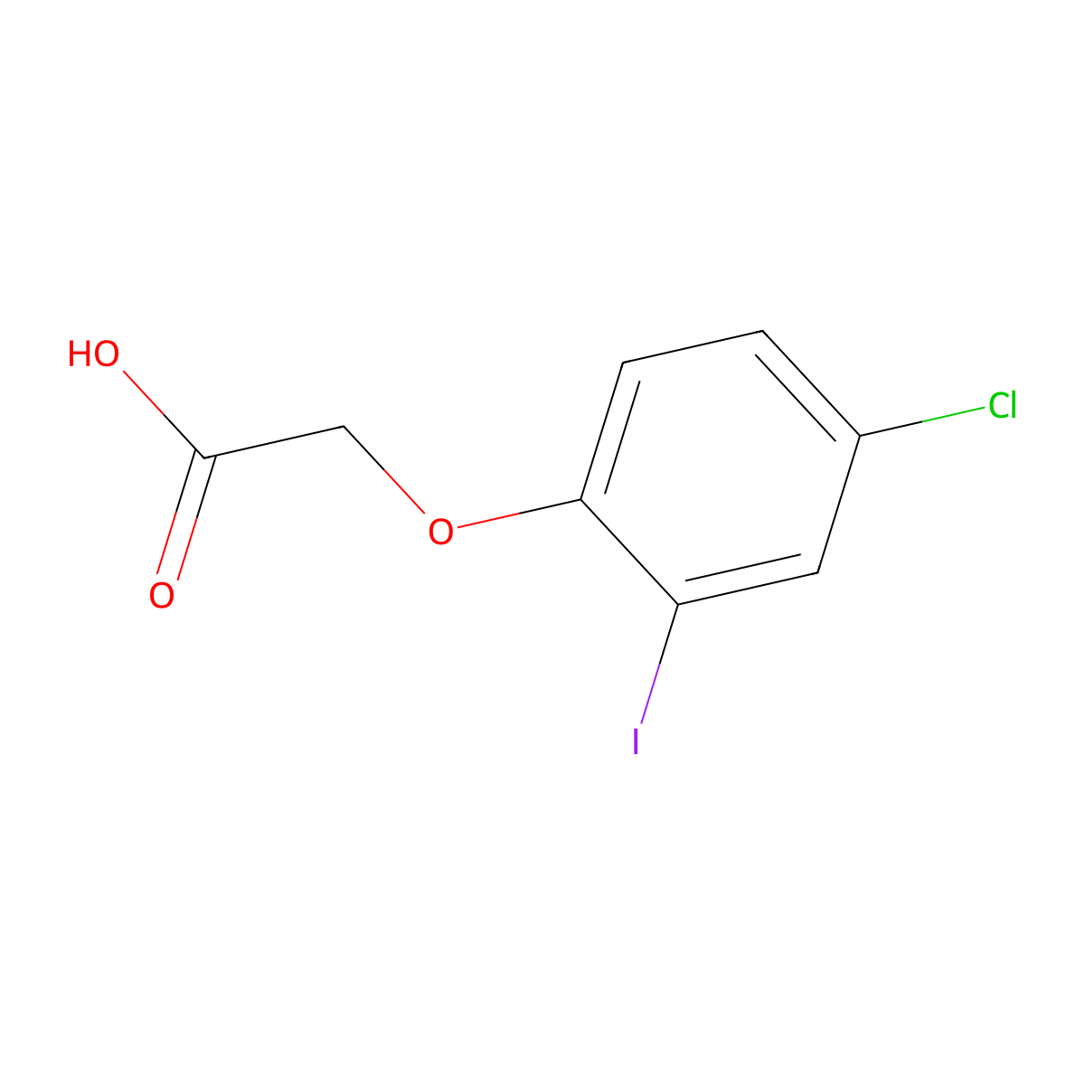 (4-Chloro-2-iodo-phenoxy)-acetic acid molecular structure, CAS 439675-58-8