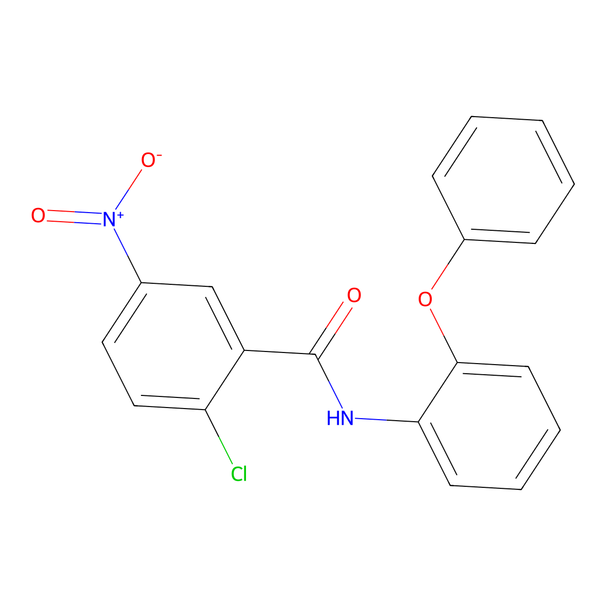 2-chloro-5-nitro-N-(2-phenoxyphenyl)benzamide molecular structure, CAS 439682-54-9