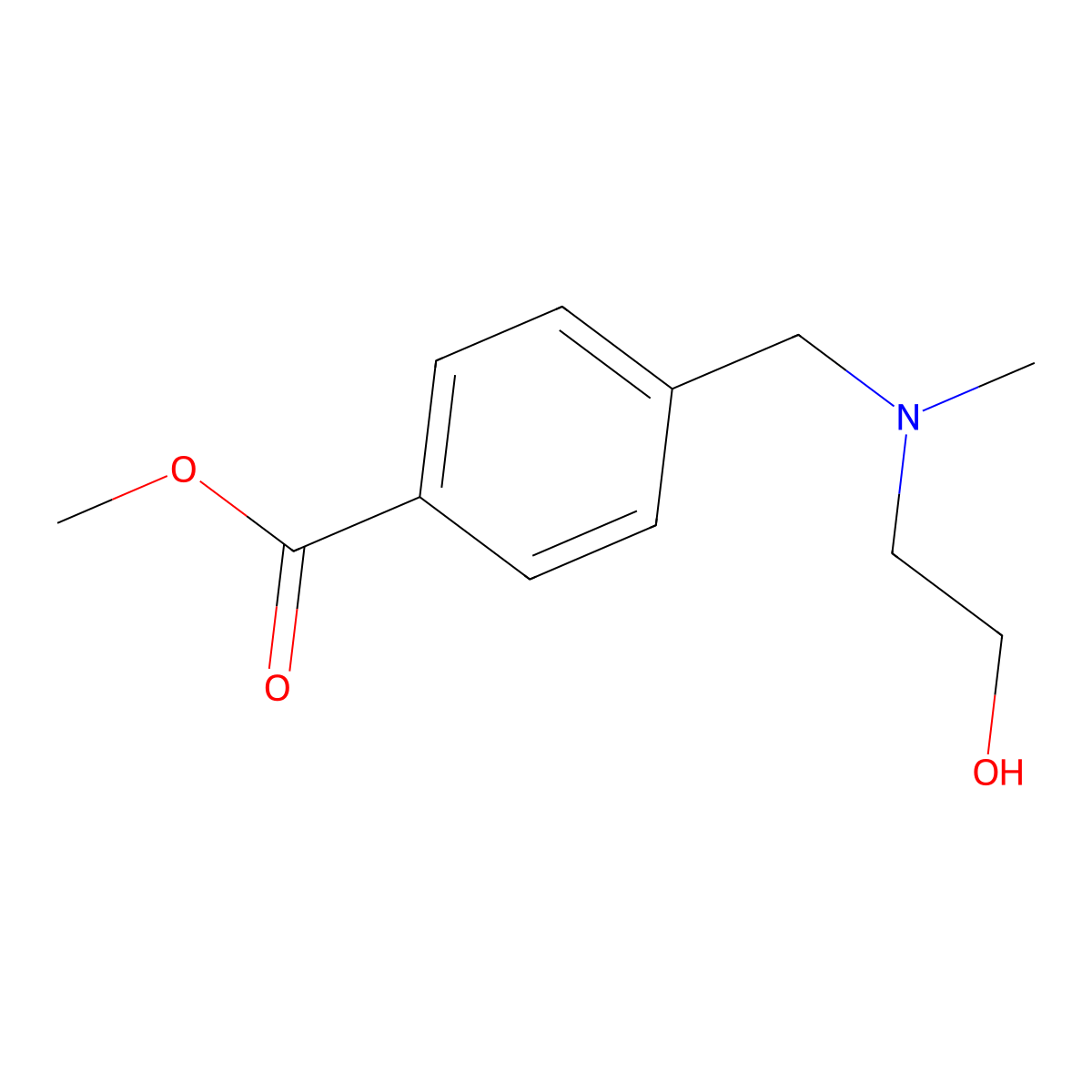 Methyl 4-[N-(2-hydroxyethyl)-N-methylaminomethyl]benzoate molecular structure, CAS 439691-78-8