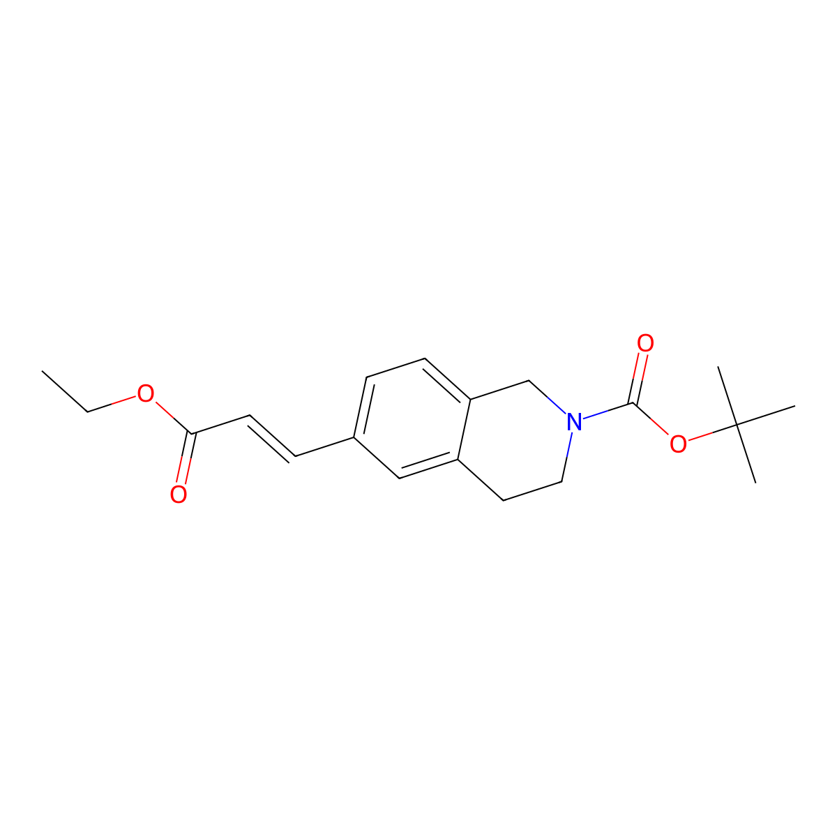 tert-butyl 6-[(E)-3-ethoxy-3-oxoprop-1-enyl]-3,4-dihydro-1H-isoquinoline-2-carboxylate molecular structure, CAS 439691-99-3