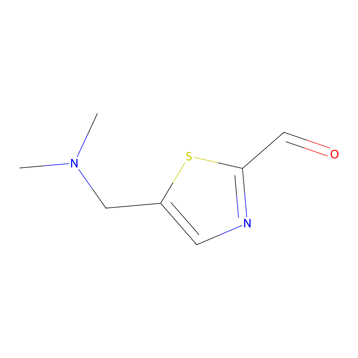 5-((Dimethylamino)methyl)-1,3-thiazole-2-carbaldehyde molecular structure, CAS 439692-03-2