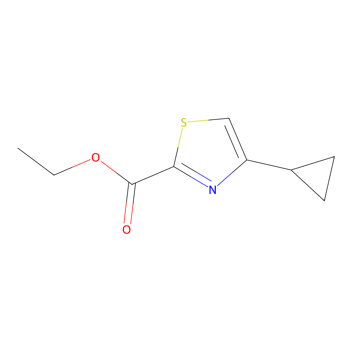 Ethyl 4-cyclopropylthiazole-2-carboxylate molecular structure, CAS 439692-05-4