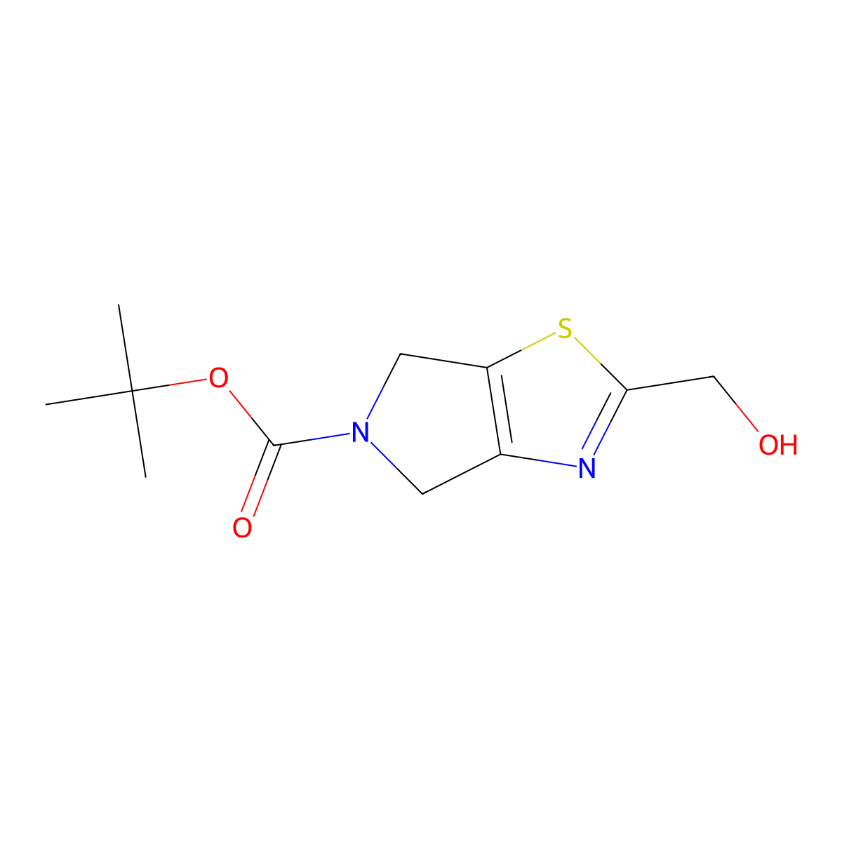tert-Butyl 2-(hydroxymethyl)-4H-pyrrolo[3,4-d]thiazole-5(6H)-carboxylate molecular structure, CAS 439692-15-6