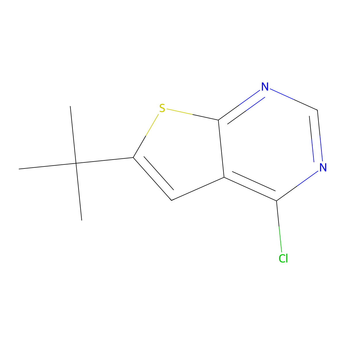 6-Tert-butyl-4-chlorothieno[2,3-d]pyrimidine molecular structure, CAS 439692-55-4
