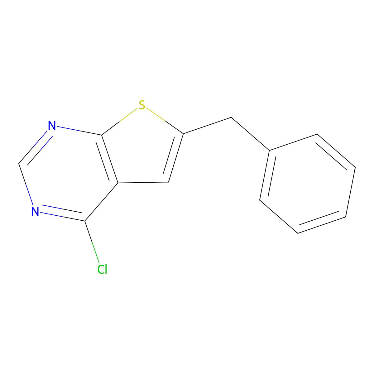 6-Benzyl-4-chlorothieno[2,3-d]pyrimidine molecular structure, CAS 439692-63-4