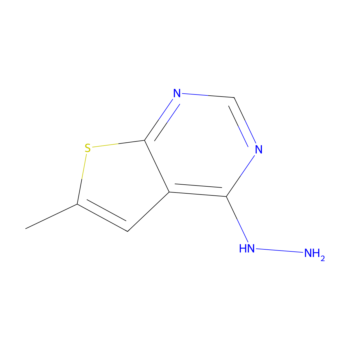4-Hydrazinyl-6-methylthieno[2,3-d]pyrimidine molecular structure, CAS 439692-69-0