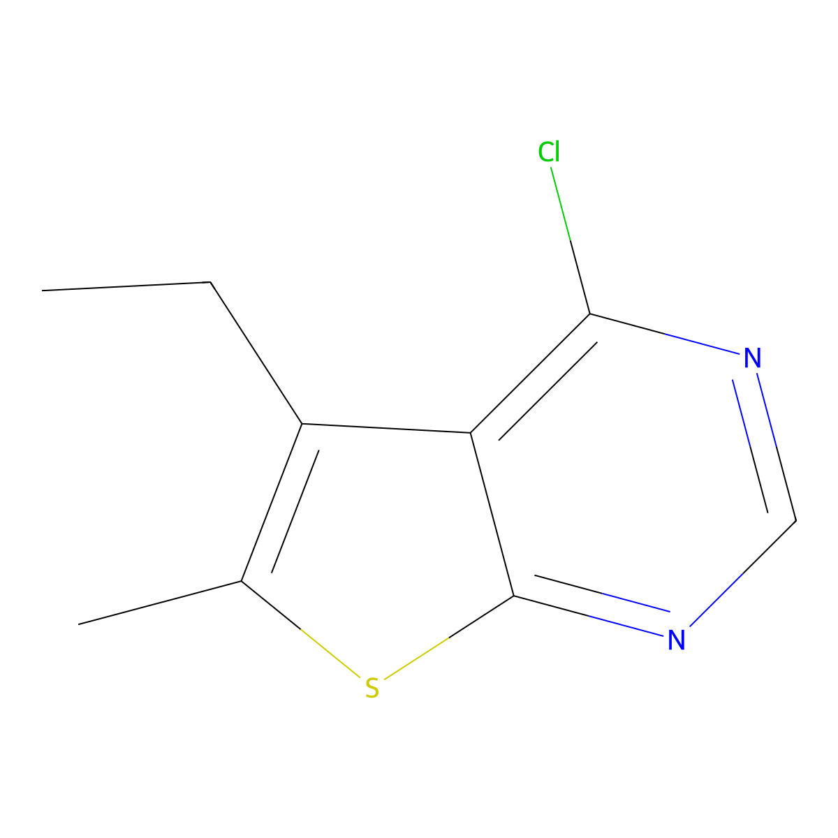 4-Chloro-5-ethyl-6-methylthieno[2,3-d]pyrimidine molecular structure, CAS 439692-90-7