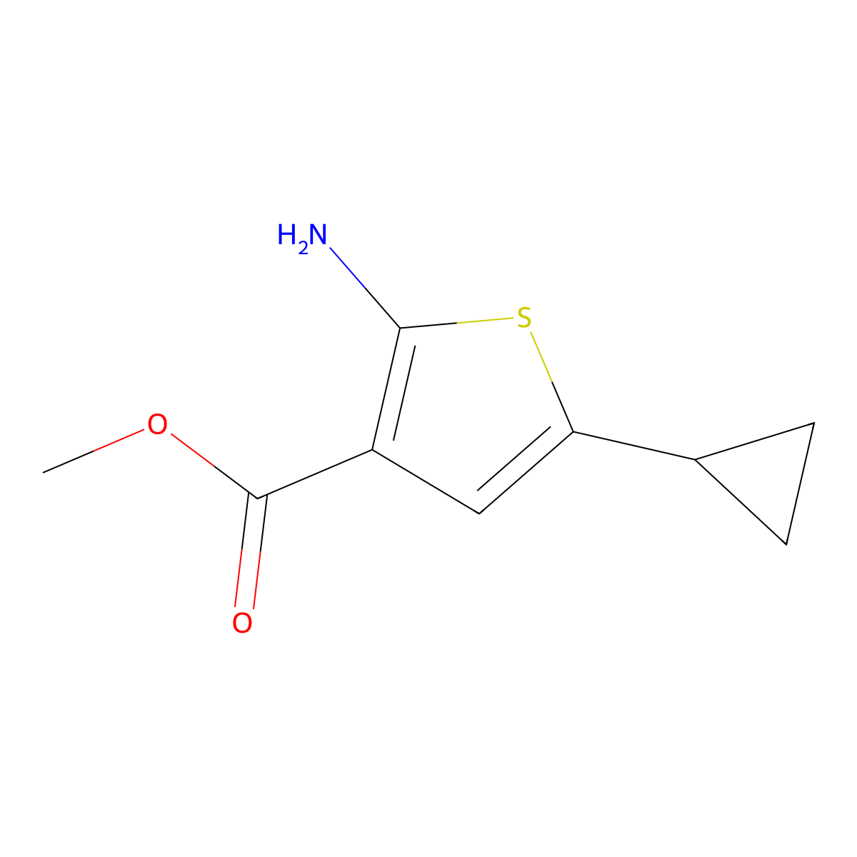 Methyl 2-amino-5-cyclopropylthiophene-3-carboxylate molecular structure, CAS 439692-97-4
