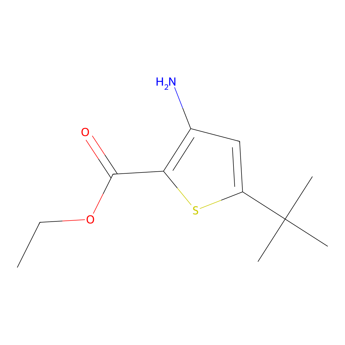 Ethyl 3-amino-5-tert-butylthiophene-2-carboxylate molecular structure, CAS 439693-51-3