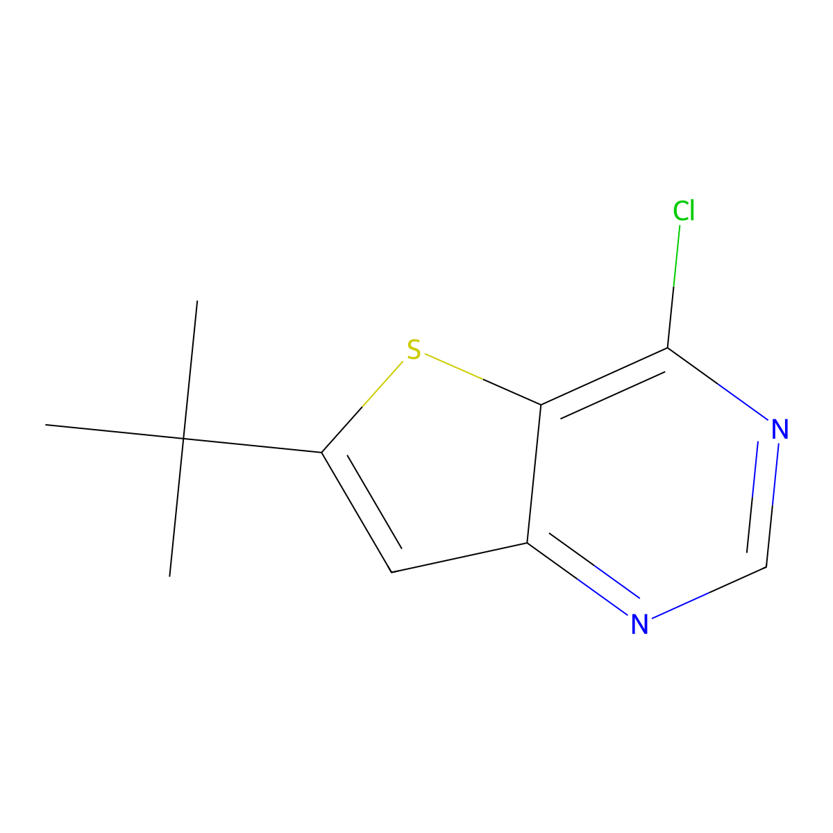 6-tert-Butyl-4-chlorothieno[3,2-d]pyrimidine molecular structure, CAS 439693-52-4