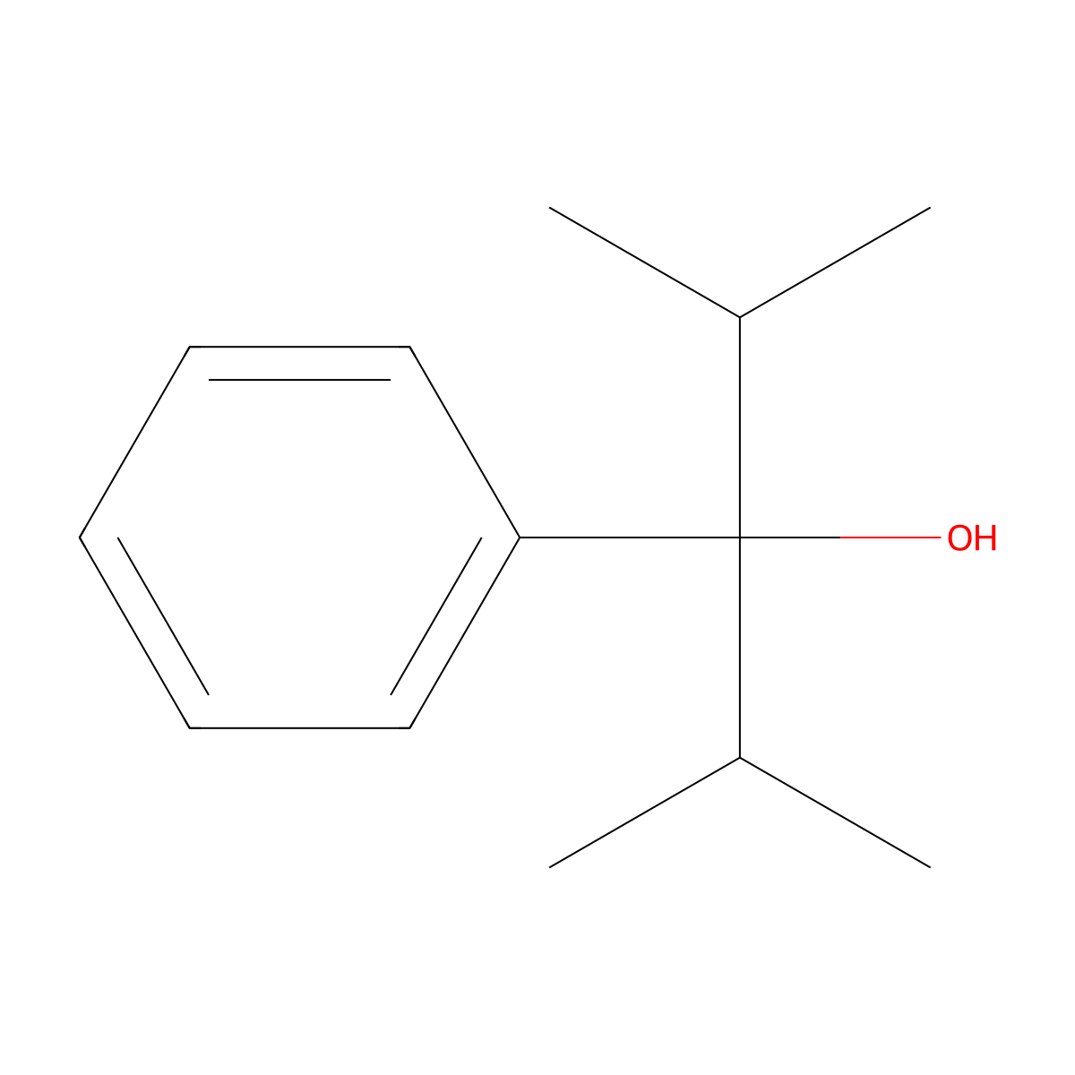 2,4-Dimethyl-3-phenylpentan-3-ol molecular structure, CAS 4397-05-1
