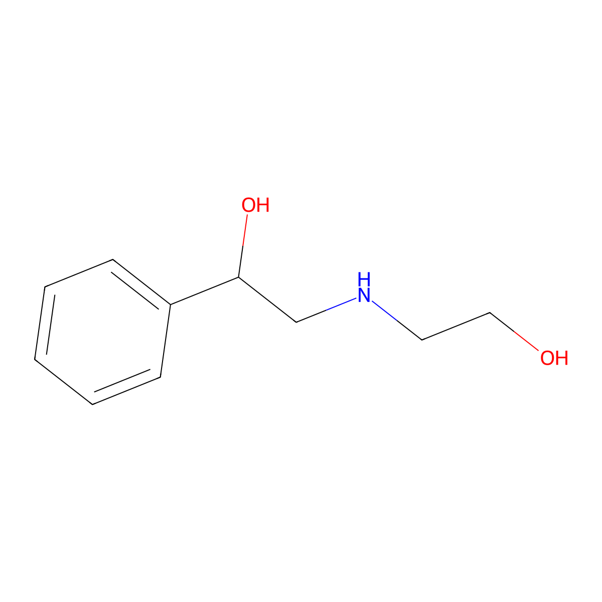 alpha-[[(2-Hydroxyethyl)amino]methyl]benzyl alcohol molecular structure, CAS 4397-15-3