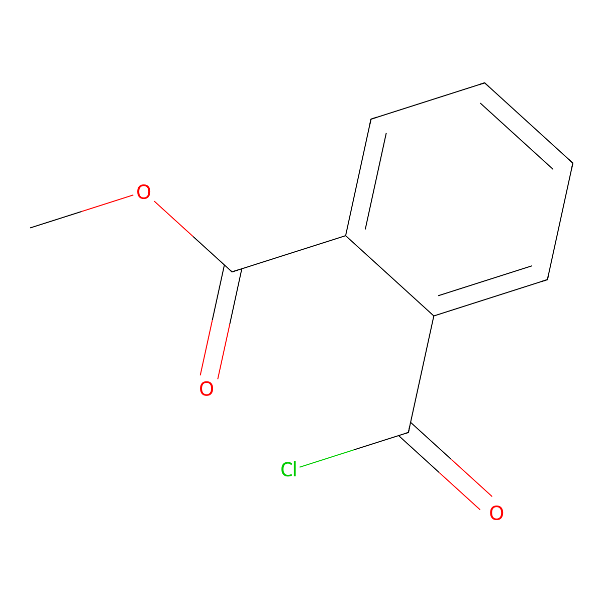 Methyl 2-(carbonochloridoyl)benzoate molecular structure, CAS 4397-55-1