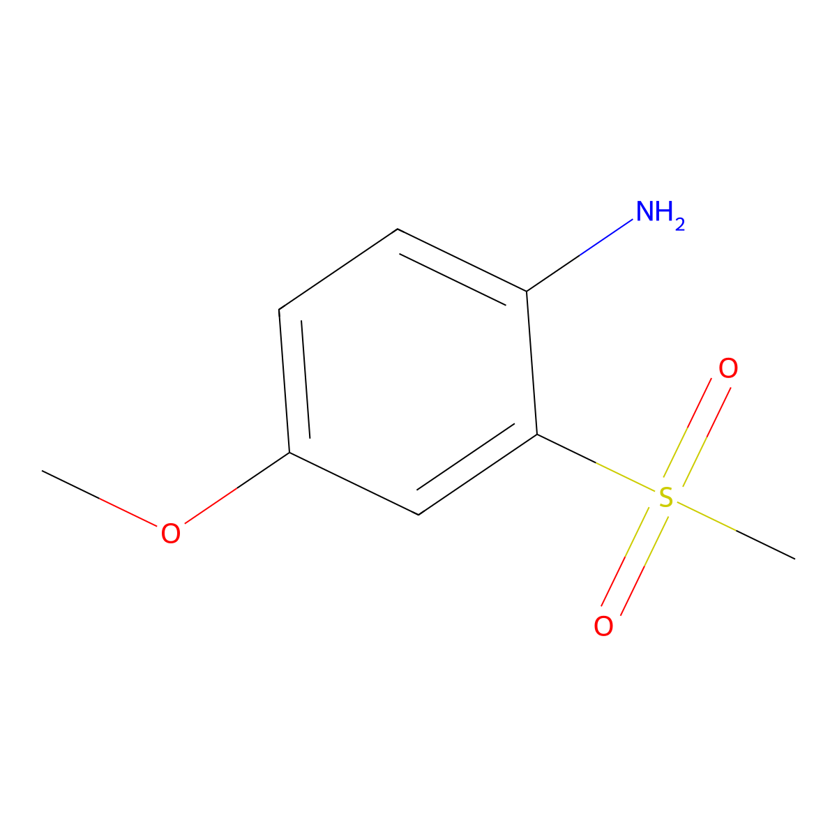 2-Methanesulfonyl-4-methoxyaniline molecular structure, CAS 4398-28-1